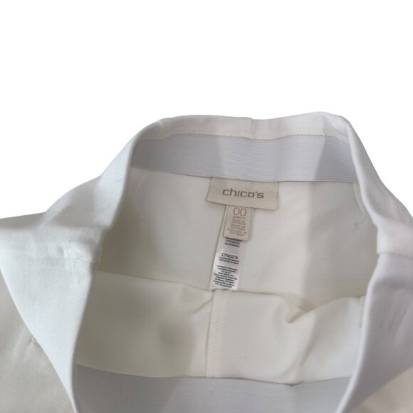 Chico's Women's Off White Slim-Fit Ankle Pants Size 00 Stretch Pull On Casual - Picture 9 of 13